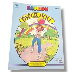 Rainbow Paper Doll Golden Book 1983 Roller Skates Balloons Fashions Uncut